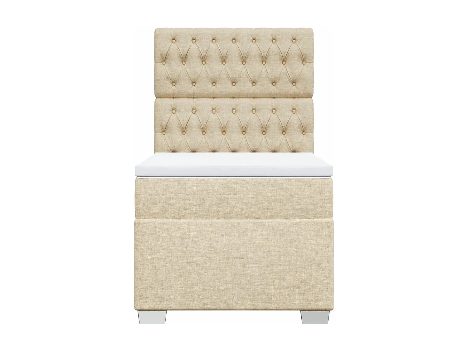 Sommier à lattes de lit avec matelas Crème 80x200 cm Tissu