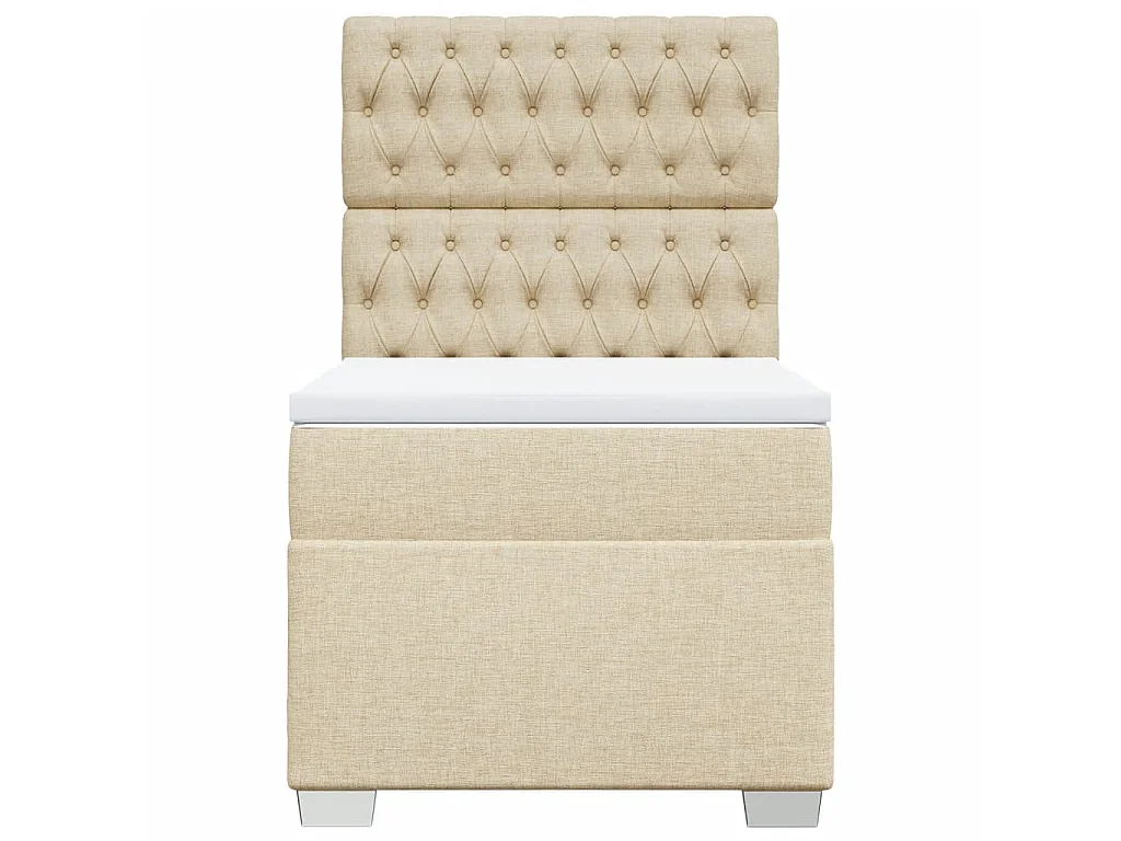 Boxspringbett mit Matratze Creme 80x200 cm Stoff