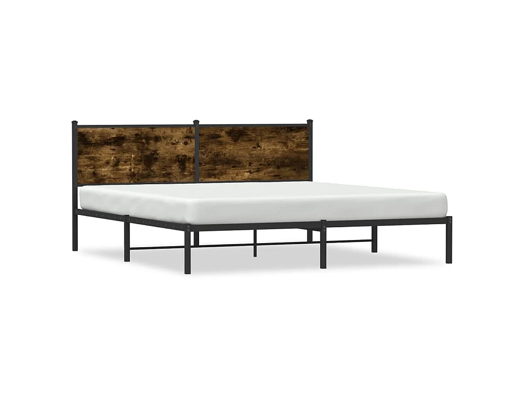 Bedframe zonder matras metaal gerookt eikenkleurig 160x200 cm