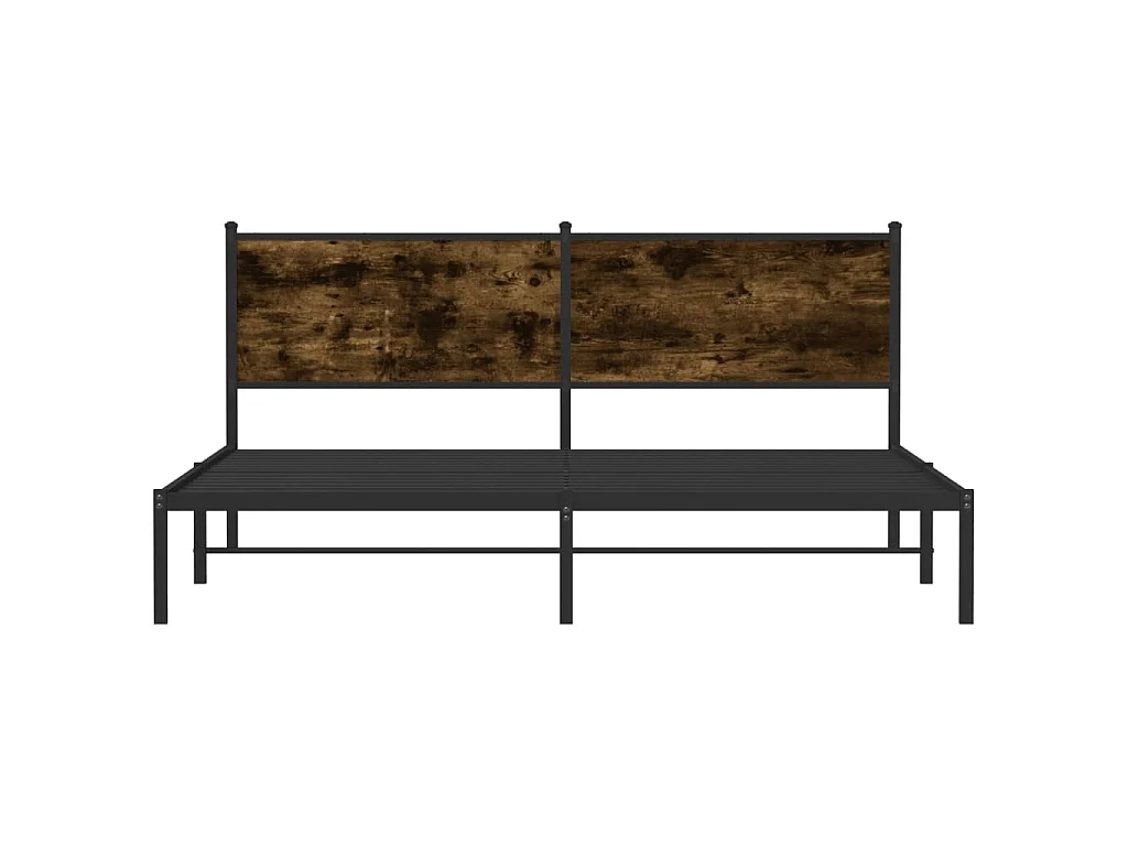 Bedframe zonder matras metaal gerookt eikenkleurig 160x200 cm