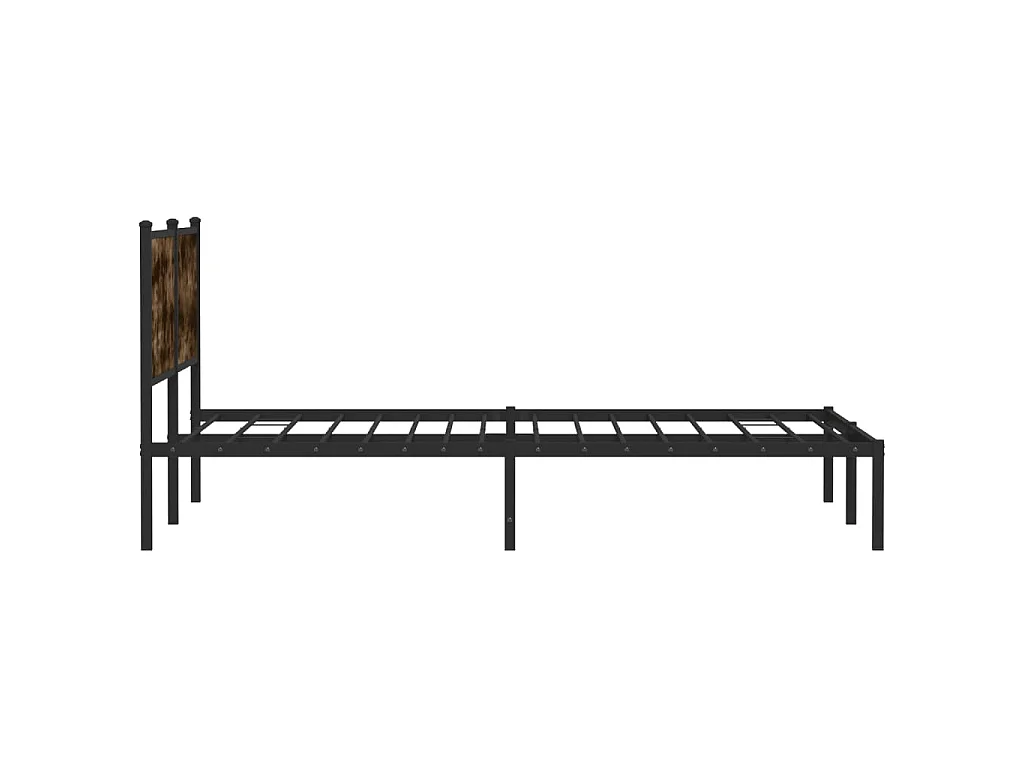 Bedframe zonder matras metaal gerookt eikenkleurig 160x200 cm