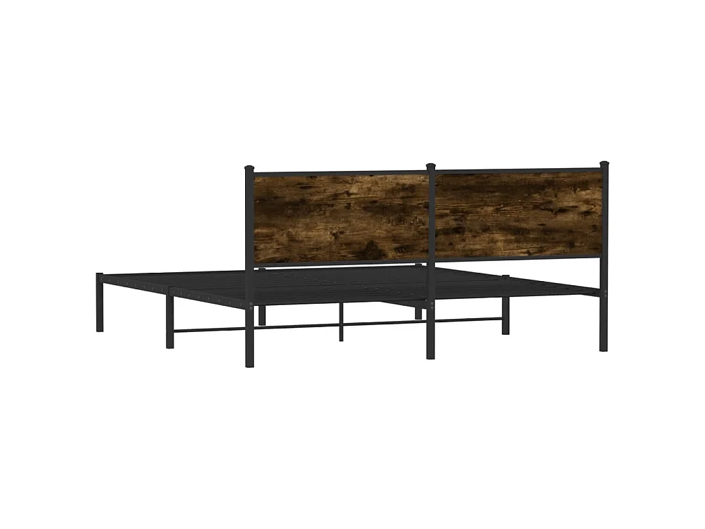 Bedframe zonder matras metaal gerookt eikenkleurig 160x200 cm