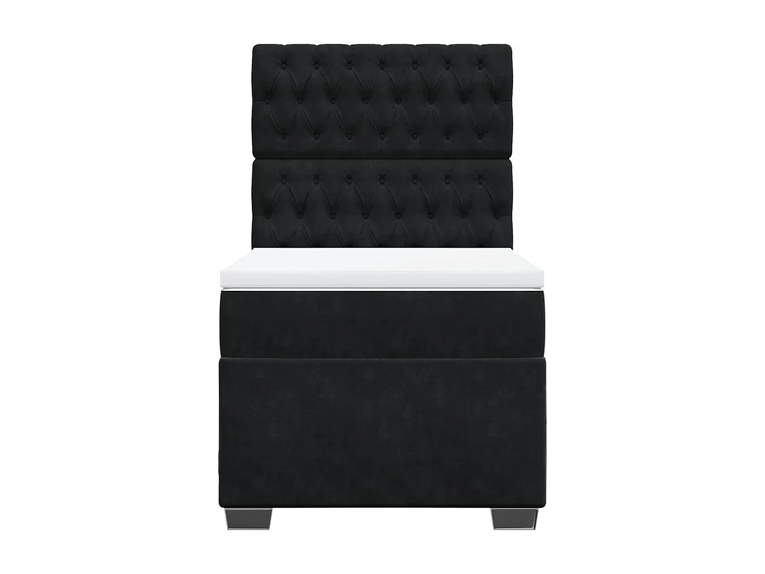 Sommier à lattes de lit avec matelas Noir 90x190 cm Velours