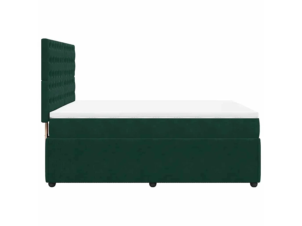 Boxspringbett mit Matratze Dunkelgrün 160x200 cm Samt