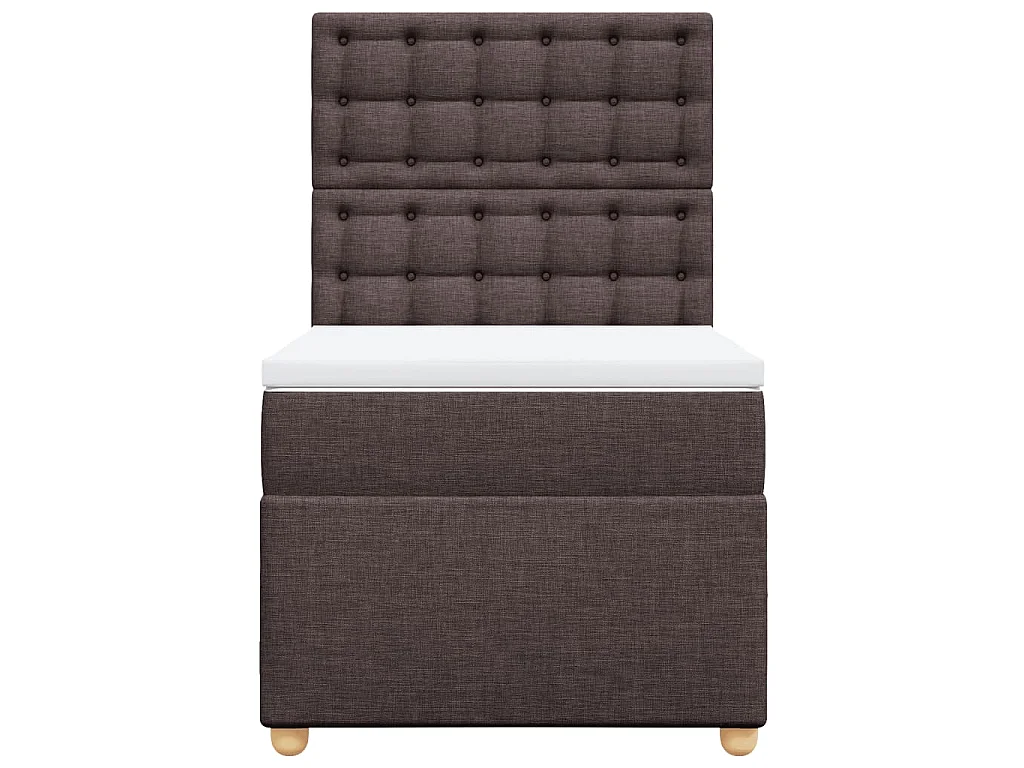 Boxspring met matras stof donkerbruin 80x200 cm