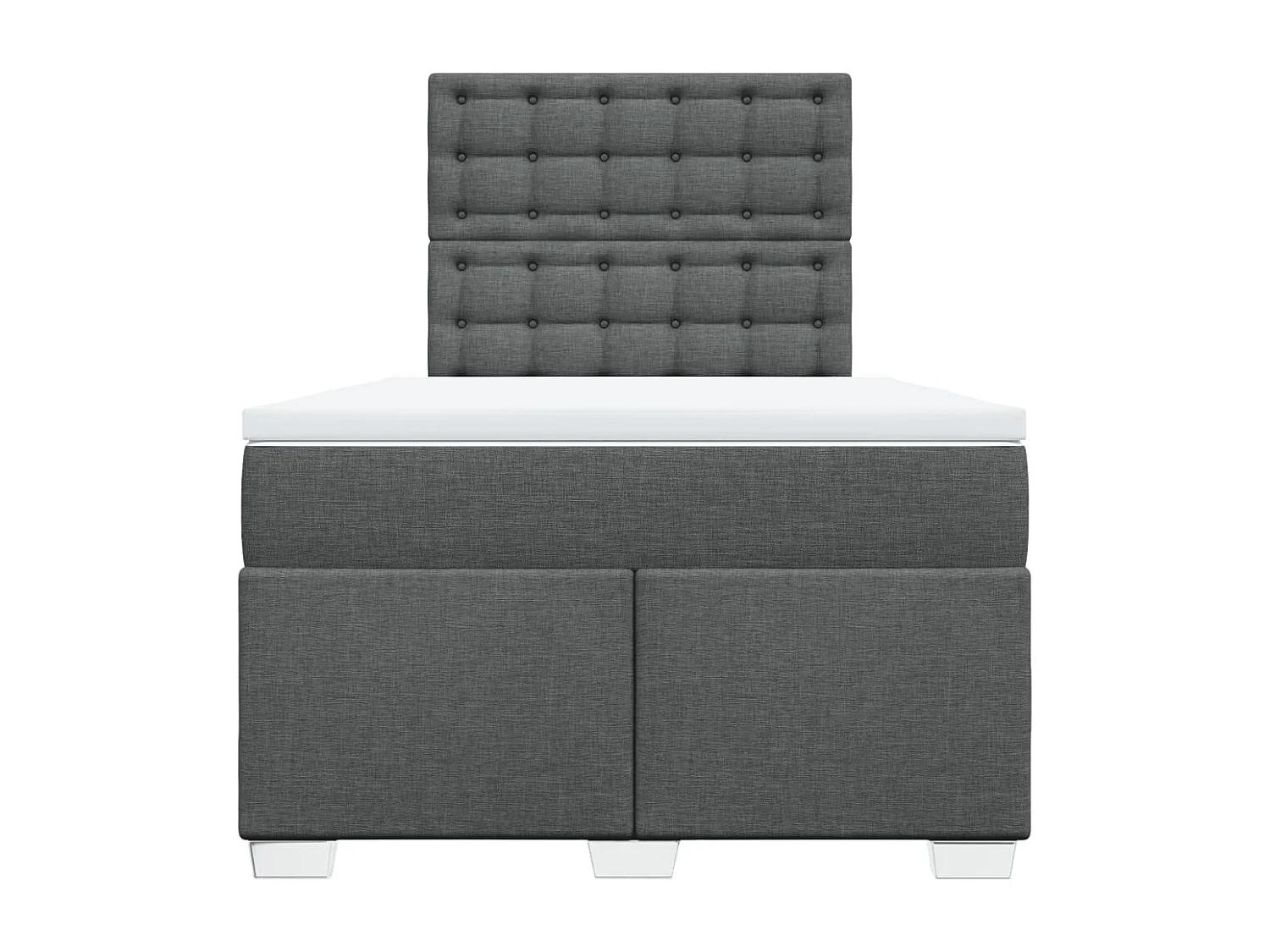 Sommier à lattes de lit avec matelas Gris foncé 120x200cm Tissu