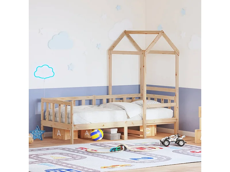 Dormeuse con Tetto 90x200 cm in Legno Massello di Pino