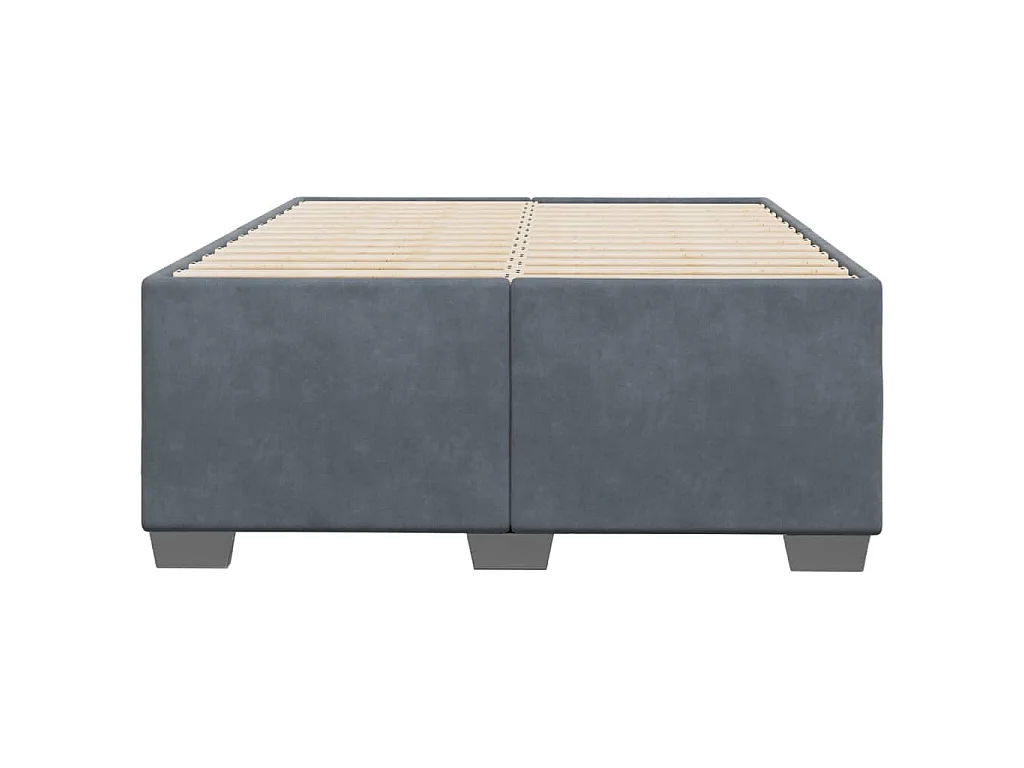 Cadre de lit sans matelas gris foncé 120x200 cm velours