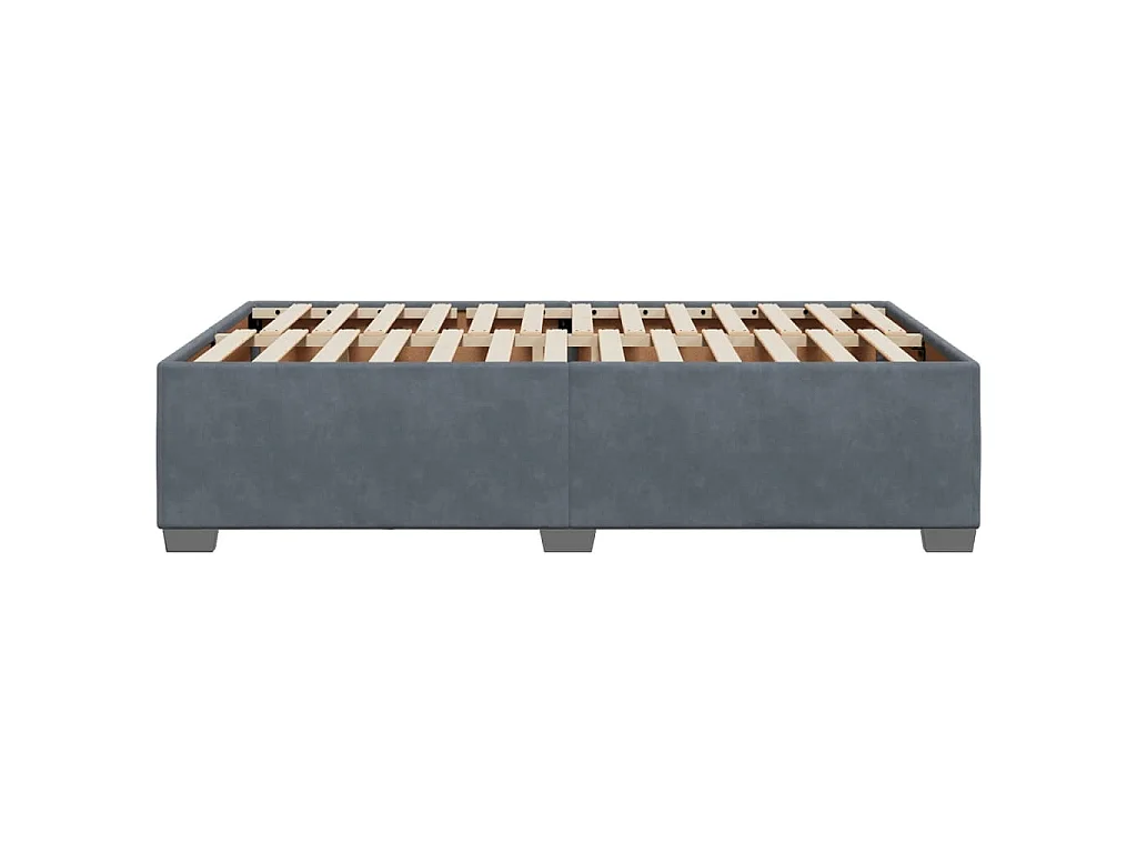 Cadre de lit sans matelas gris foncé 120x200 cm velours