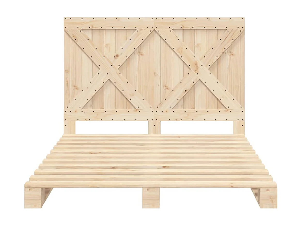 Cadre de lit sans matelas avec tête de lit bois massif