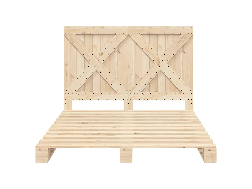 Massivholzbett mit Kopfteil 140x200 cm Kiefer