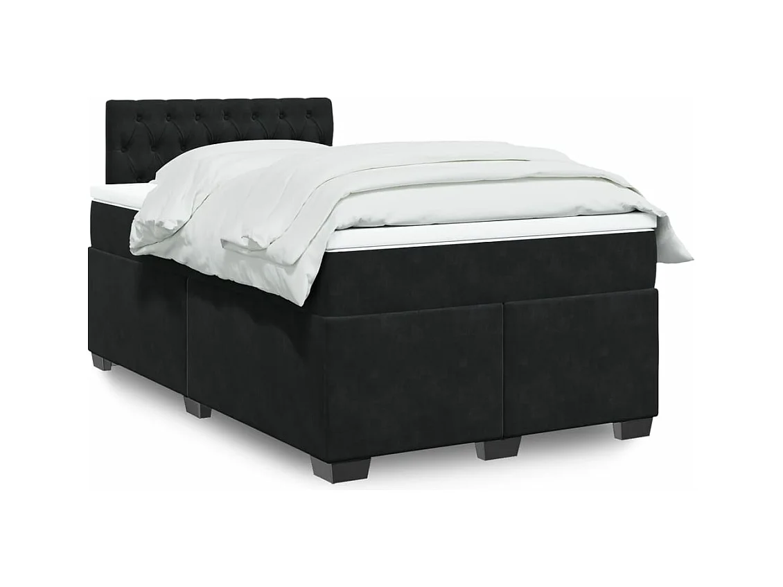 Boxspring met matras fluweel zwart 120x200 cm