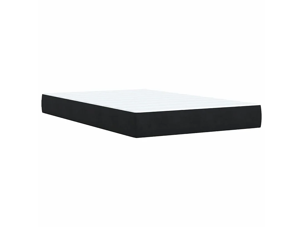 Cama box spring con colchón terciopelo negro 120x200 cm