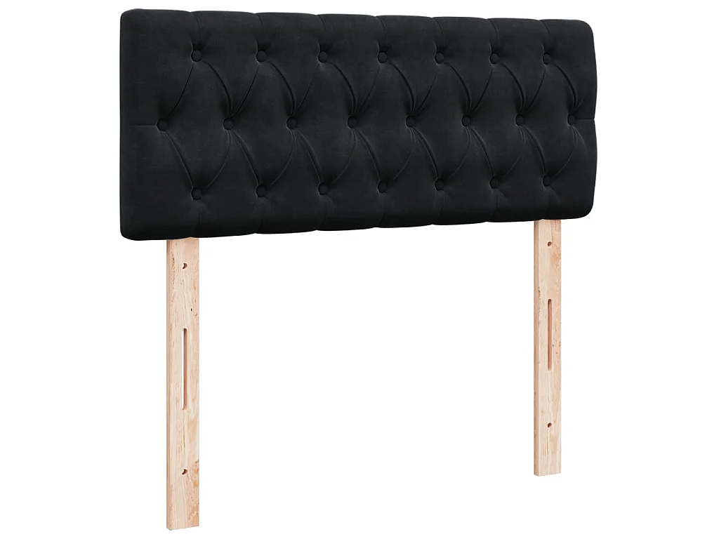 Cama box spring con colchón terciopelo negro 120x200 cm