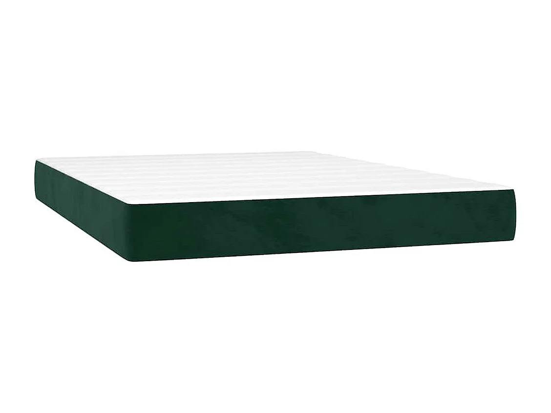 Sommier à lattes de lit et matelas Vert foncé 140x200cm Velours