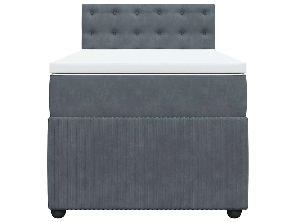 Boxspring met matras fluweel donkergrijs 80x200 cm