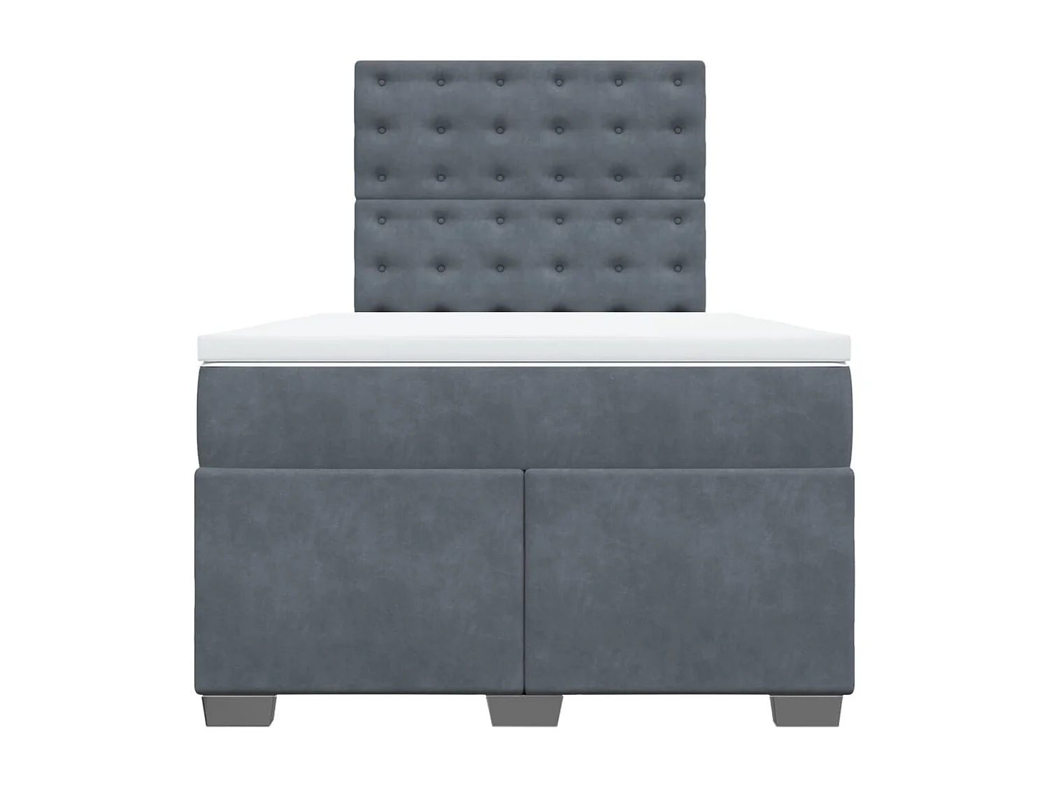 Giroletto a Molle con Materasso Grigio Scuro 120x190 cm Velluto