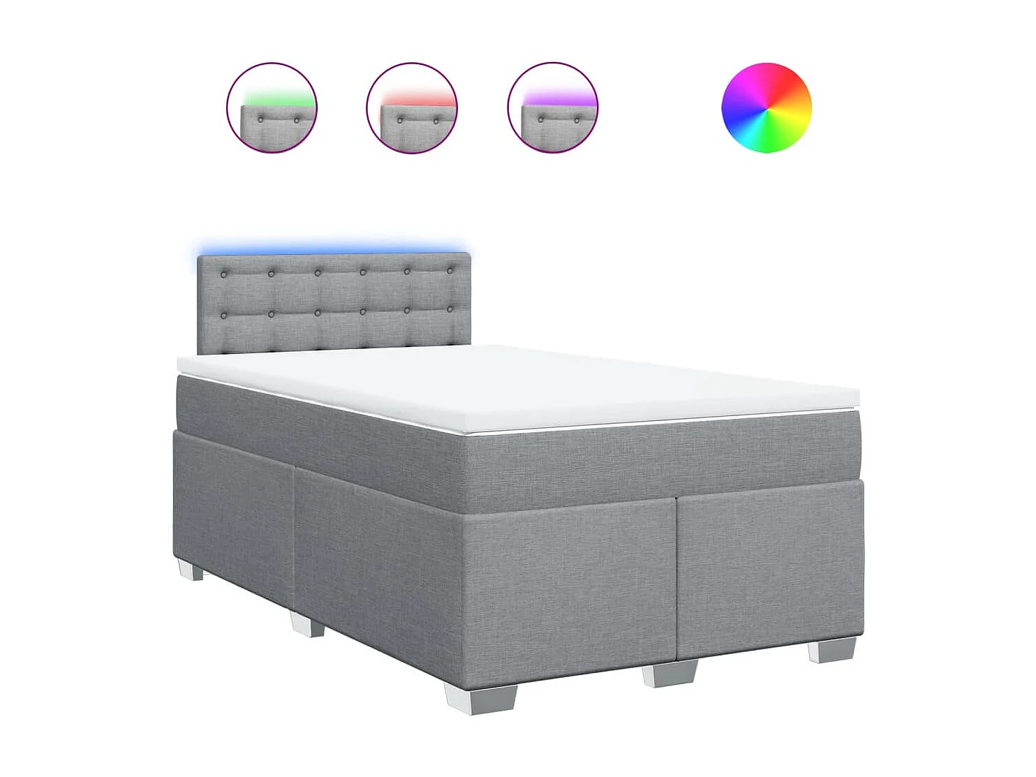 Boxspring met matras stof lichtgrijs 120x200 cm