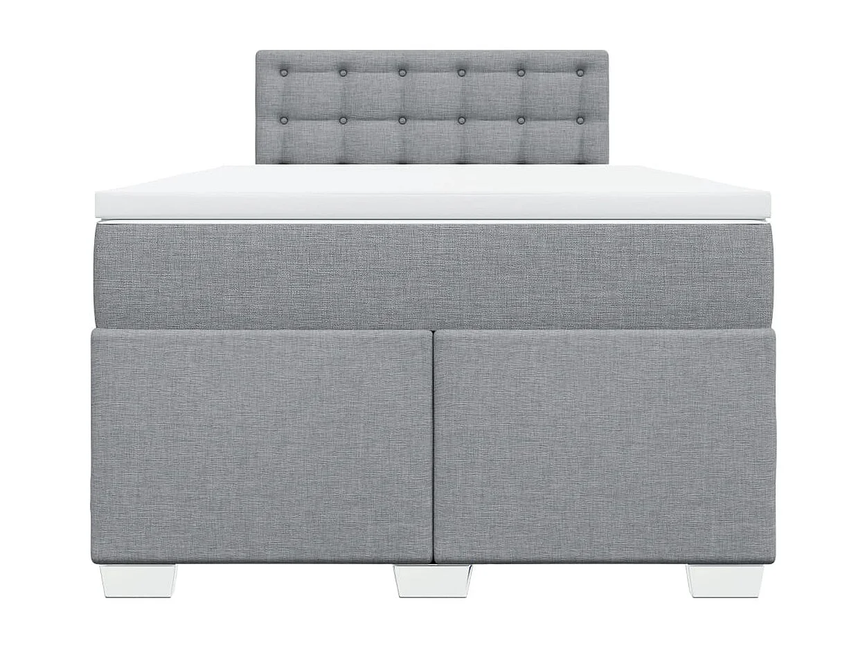 Sommier à lattes de lit avec matelas Gris clair 120x200cm Tissu