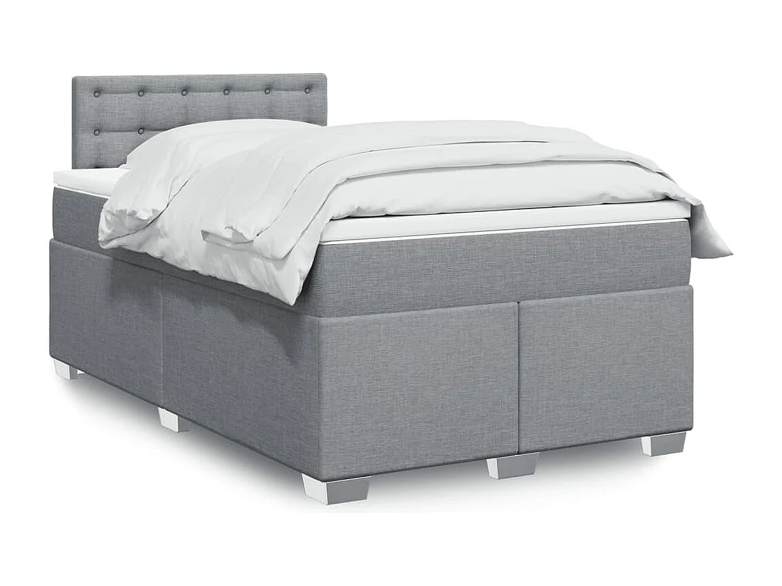 Boxspring met matras stof lichtgrijs 120x200 cm