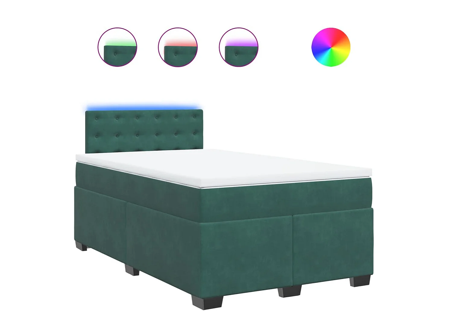 Boxspring met matras fluweel donkergroen 120x190 cm