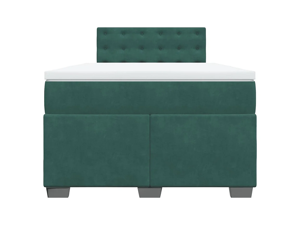 Boxspring met matras fluweel donkergroen 120x190 cm