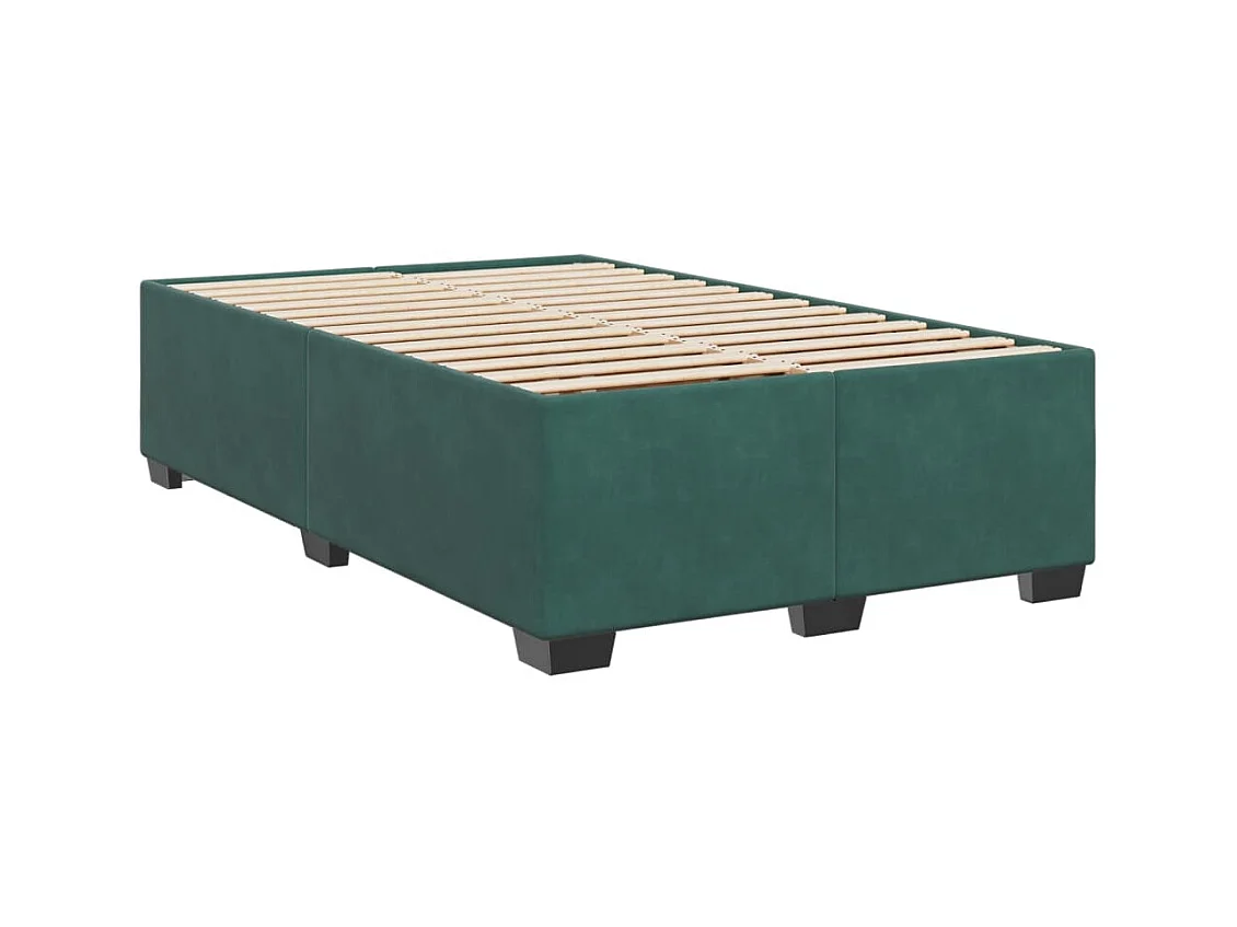 Boxspring met matras fluweel donkergroen 120x190 cm