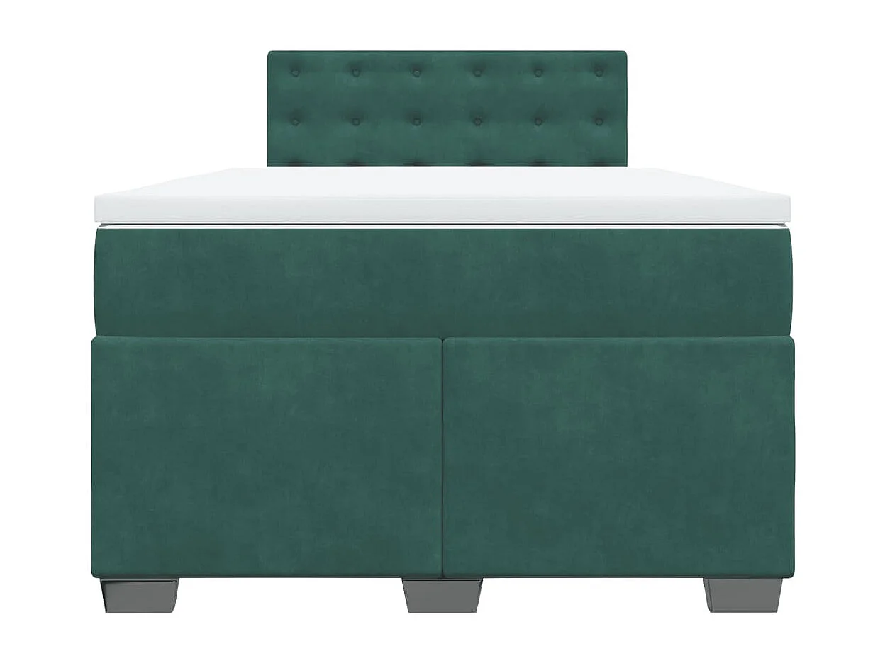 Boxspringbett mit Matratze Dunkelgrün 120x190 cm Samt