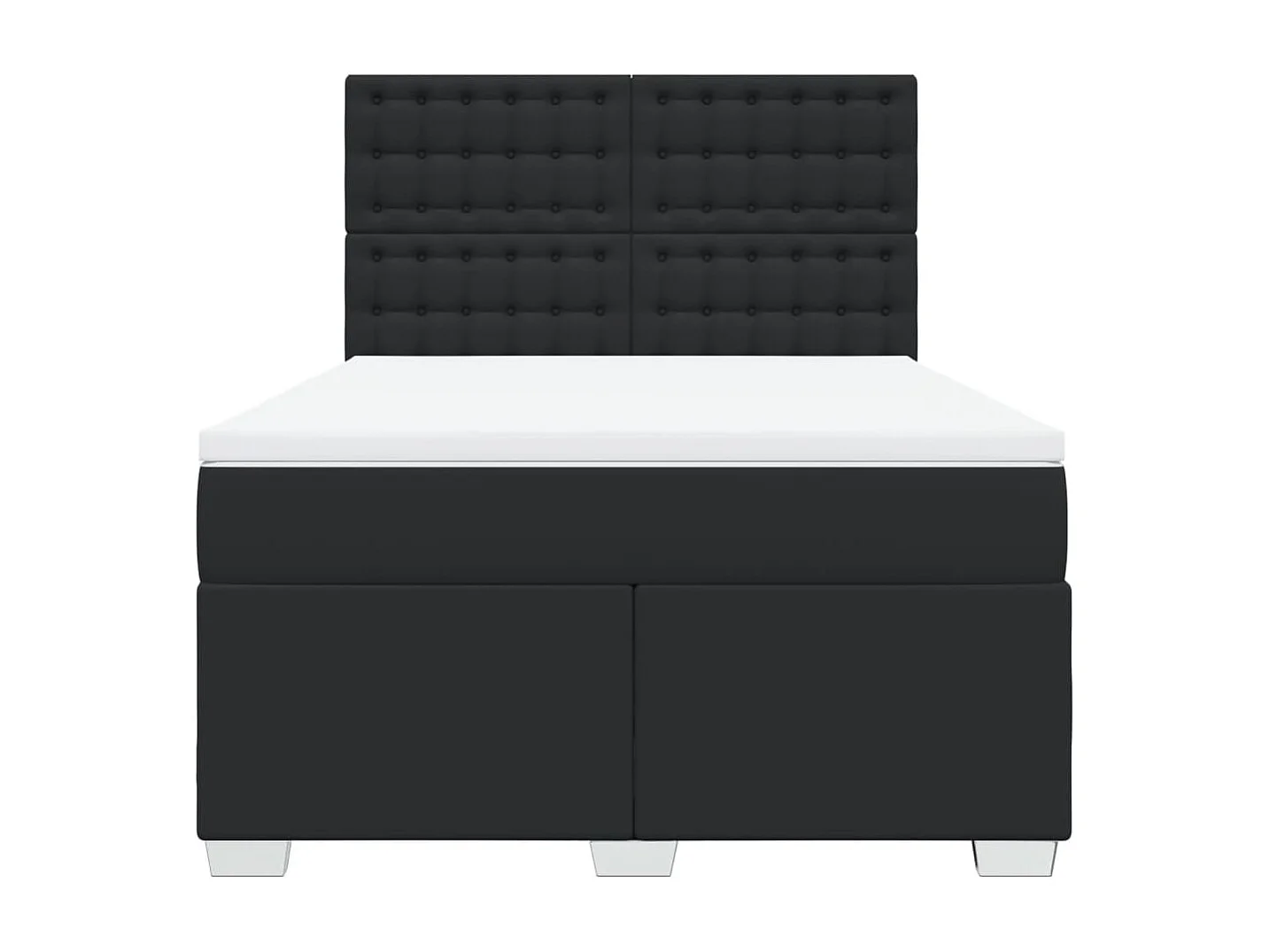 Boxspring met matras kunstleer zwart 140x200 cm