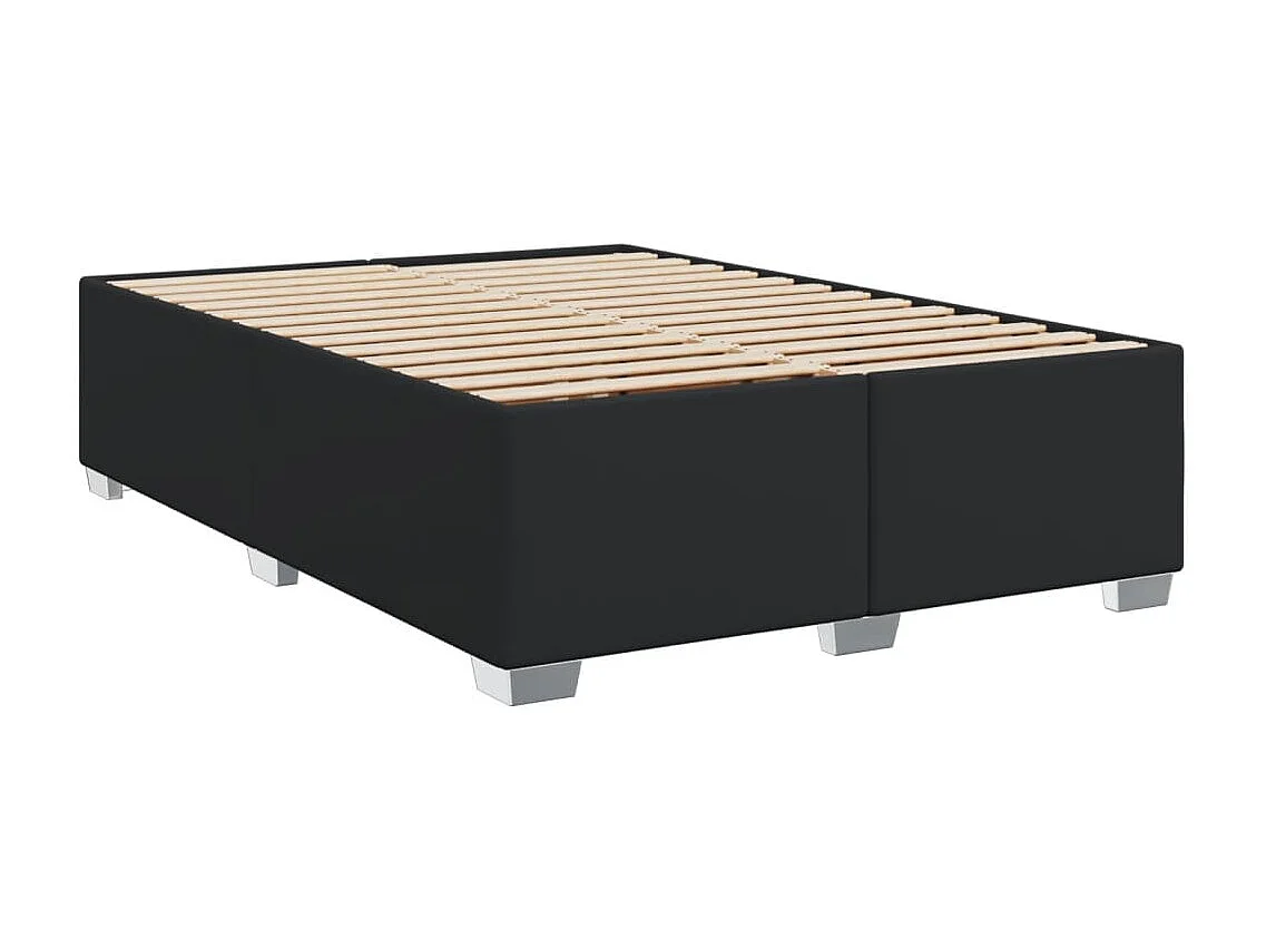Boxspring met matras kunstleer zwart 140x200 cm