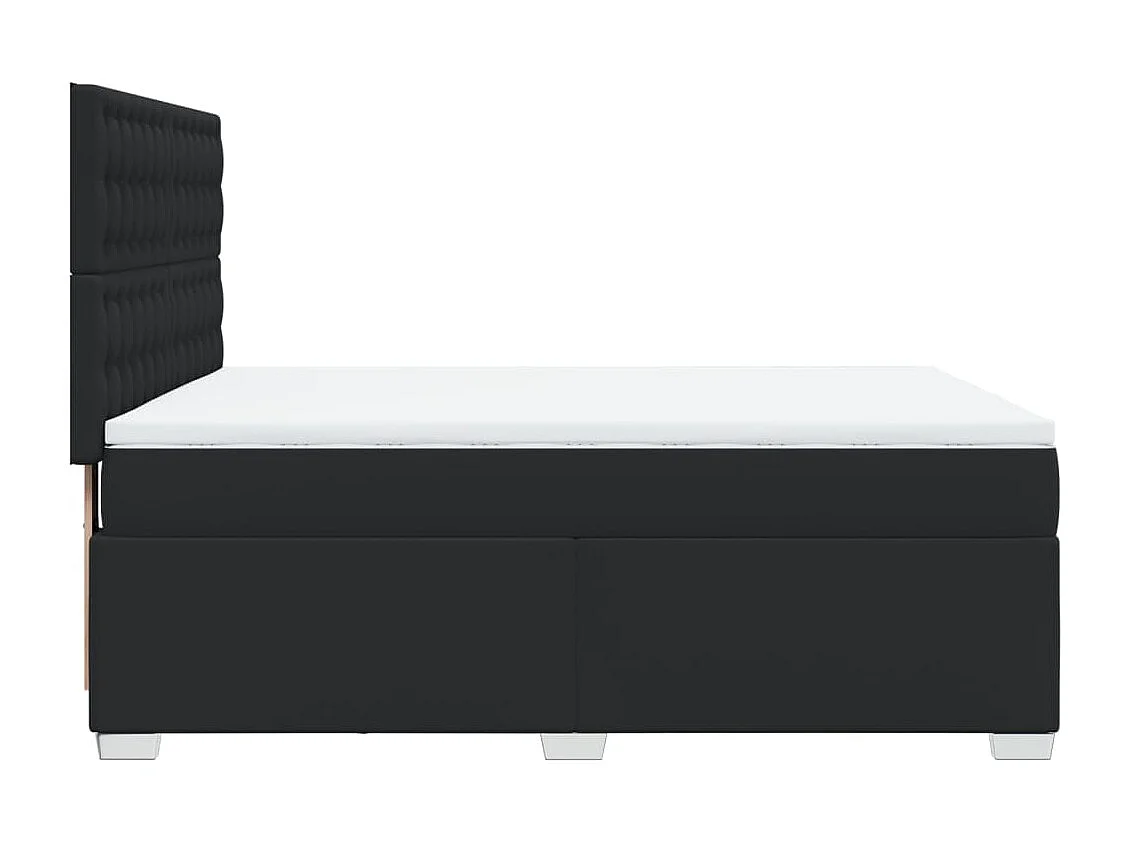 Boxspring met matras kunstleer zwart 140x200 cm