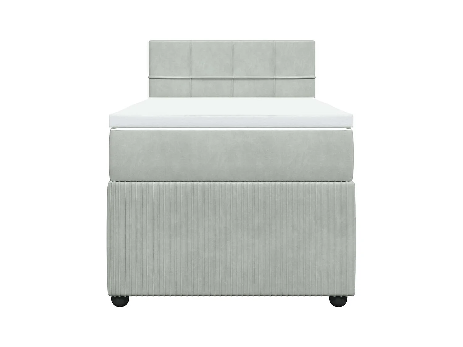Sommier à lattes de lit et matelas Gris clair 100x200cm Velours