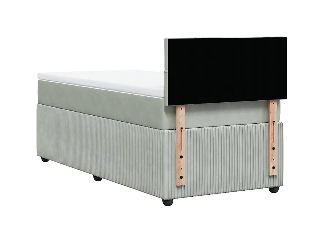 Sommier à lattes de lit et matelas Gris clair 100x200cm Velours
