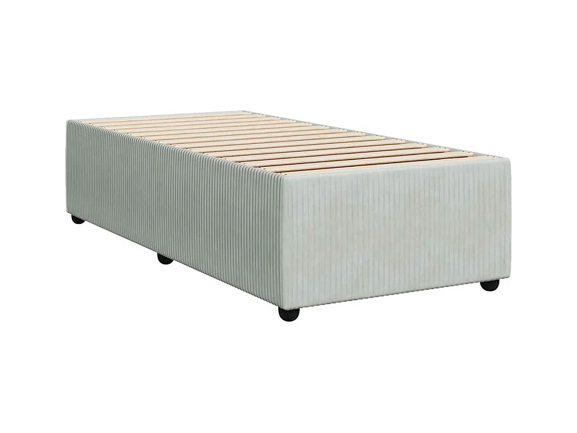 Sommier à lattes de lit et matelas Gris clair 100x200cm Velours
