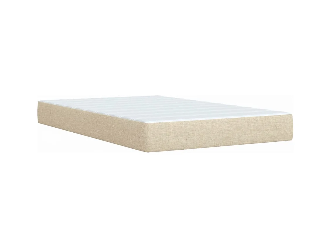 Sommier à lattes de lit avec matelas Crème 100x200 cm Tissu