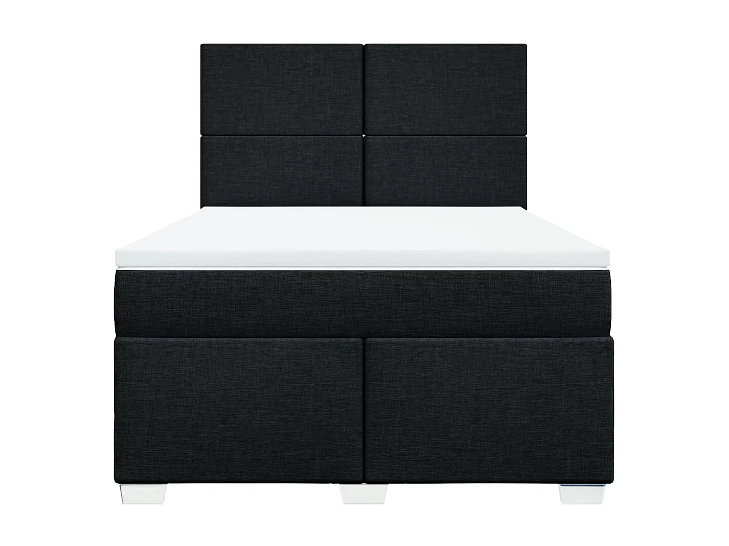 Sommier à lattes de lit avec matelas Noir 140x200 cm Tissu