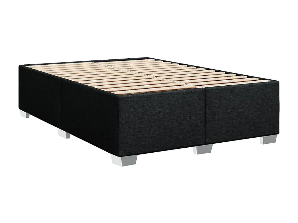 Cama com molas/colchão 140x200 cm tecido preto