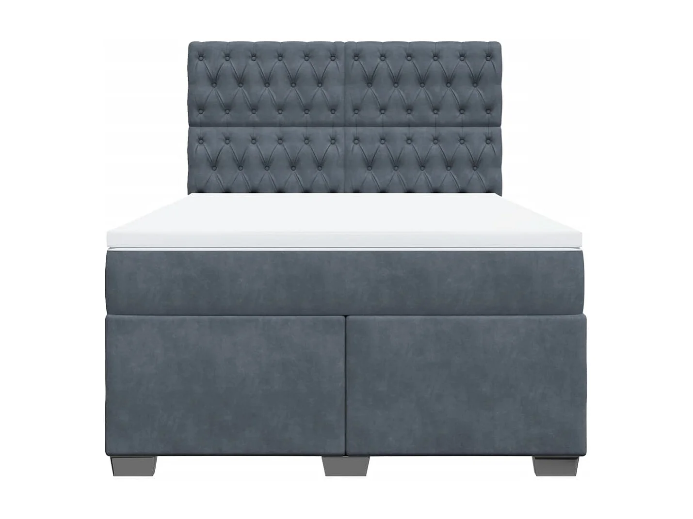 Boxspringbett mit Matratze Dunkelgrau 160x200 cm Samt