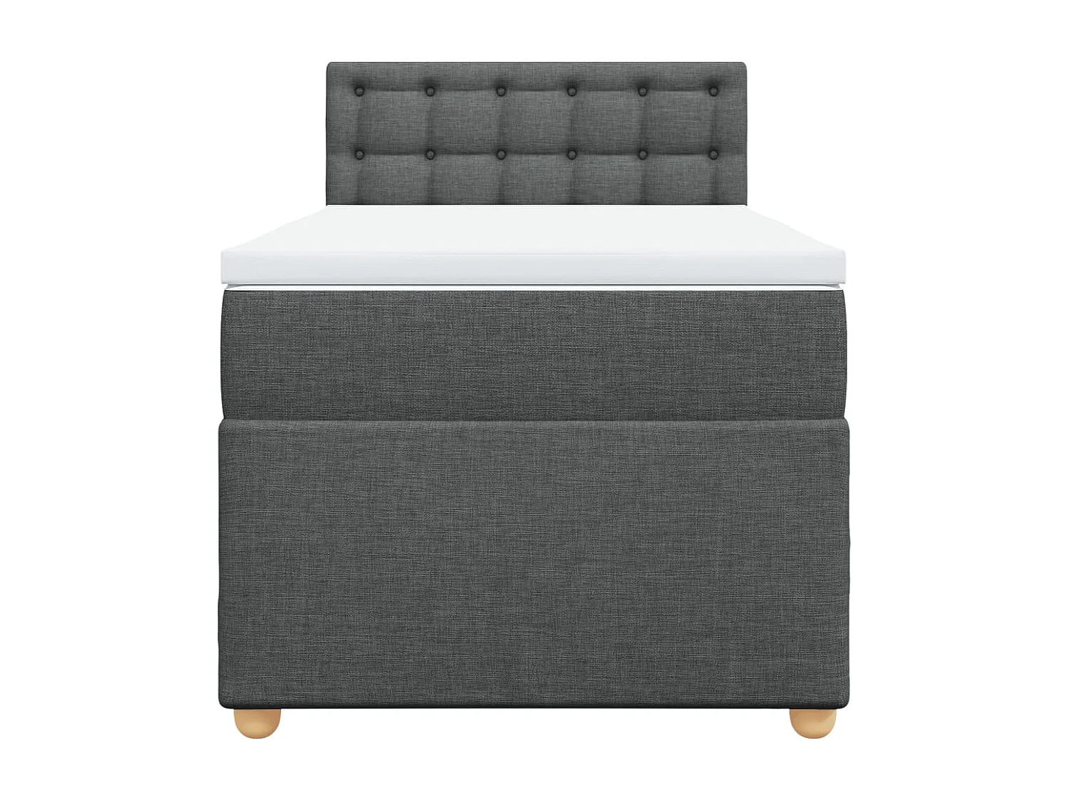 Boxspringbett mit Matratze Dunkelgrau 100x200 cm Stoff