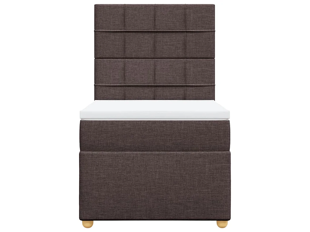 Boxspringbett mit Matratze Dunkelbraun 90x190 cm Stoff