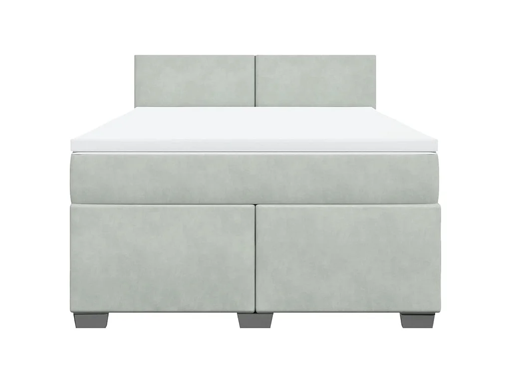Boxspringbett mit Matratze Hellgrau 140x190 cm Samt