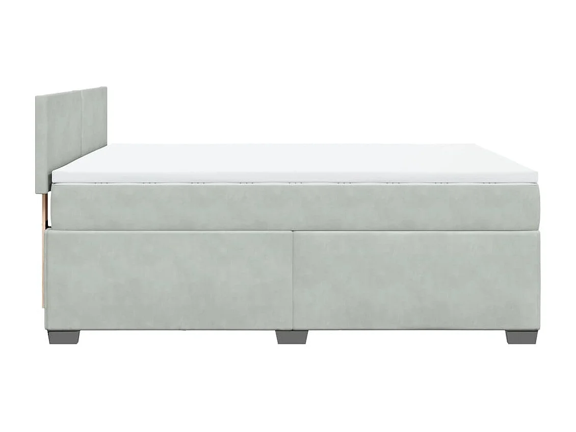 Boxspringbett mit Matratze Hellgrau 140x190 cm Samt