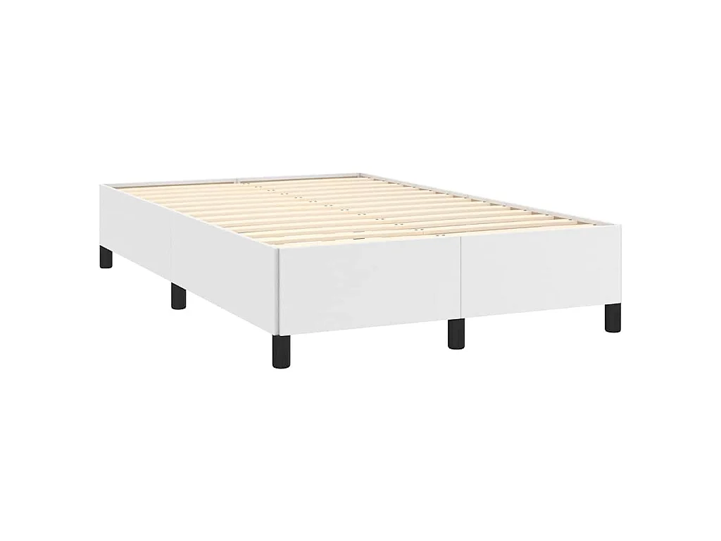 Boxspring met matras en LED kunstleer wit 120x190 cm