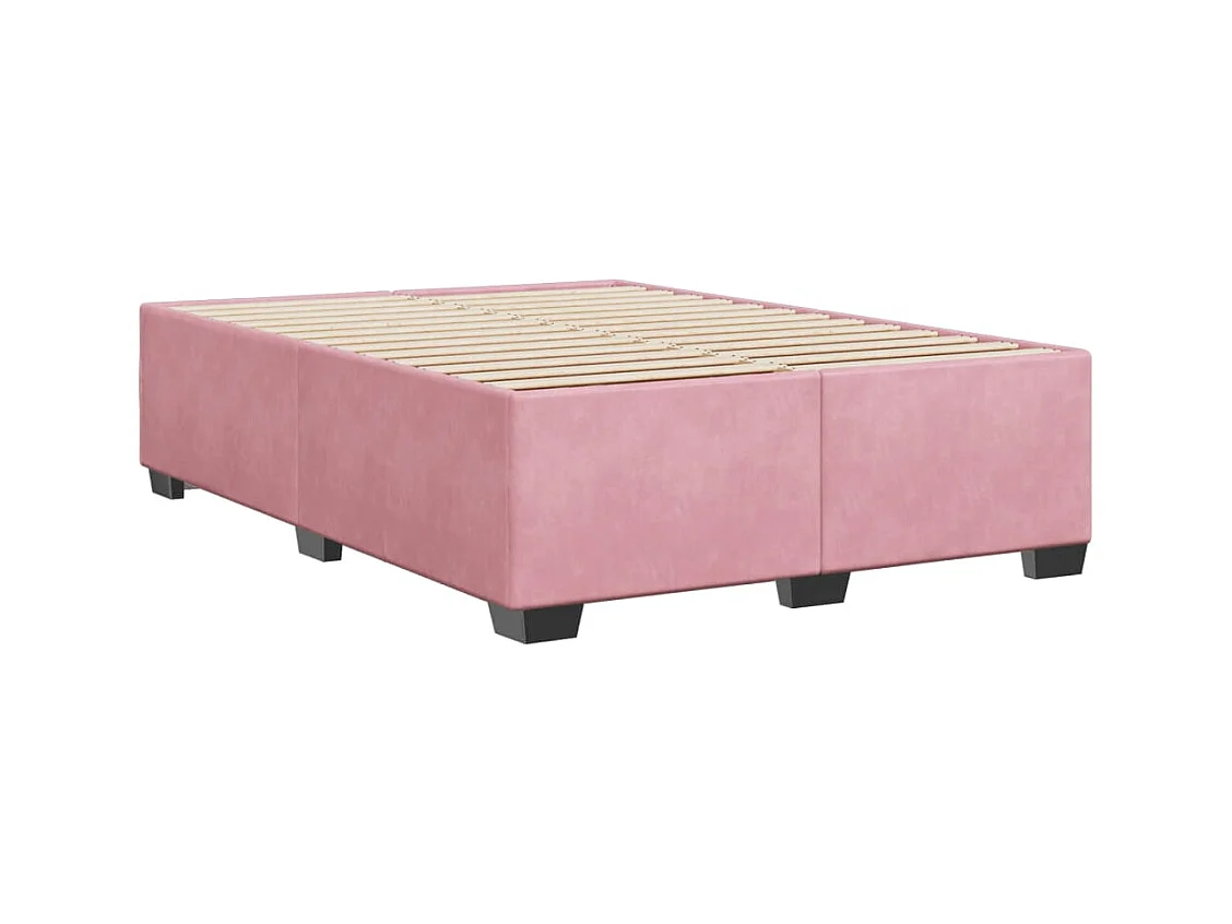 Cadre de lit sans matelas rose 140x200 cm velours