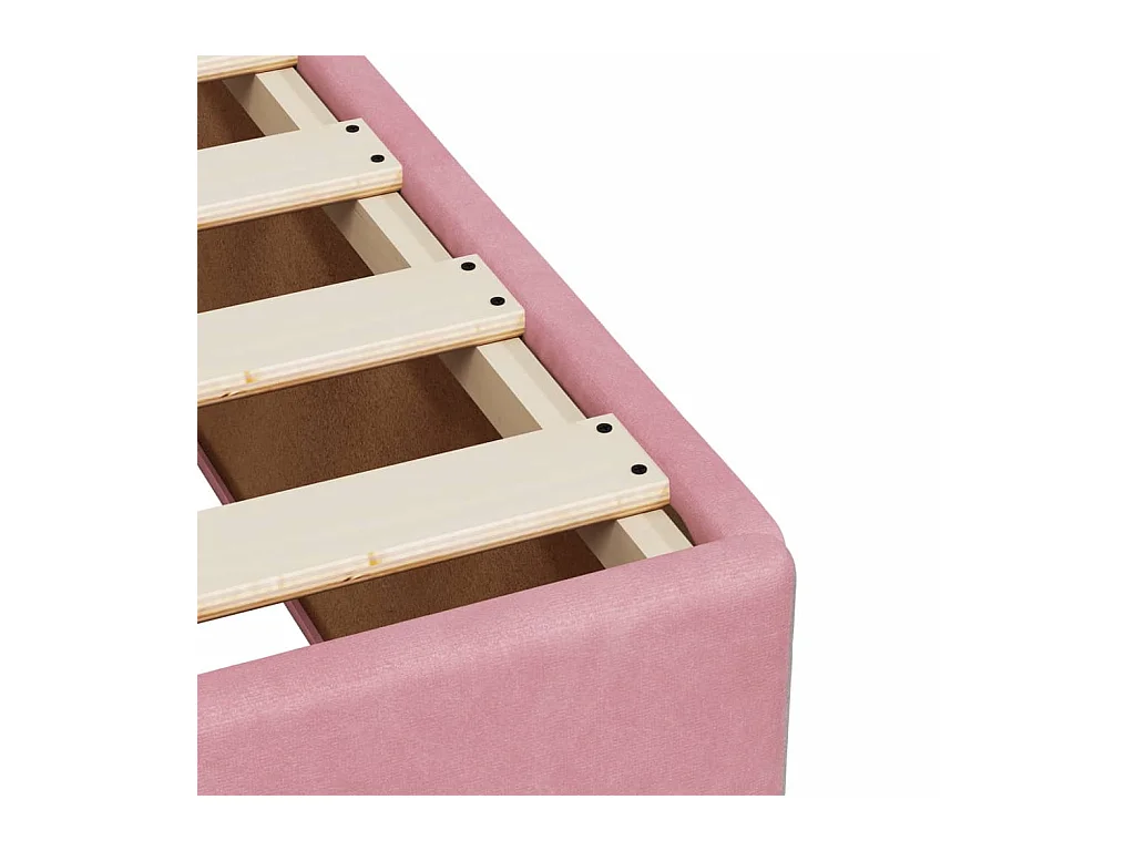 Cadre de lit sans matelas rose 140x200 cm velours