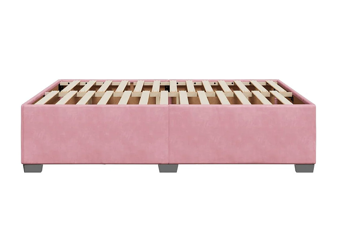 Cadre de lit sans matelas rose 140x200 cm velours