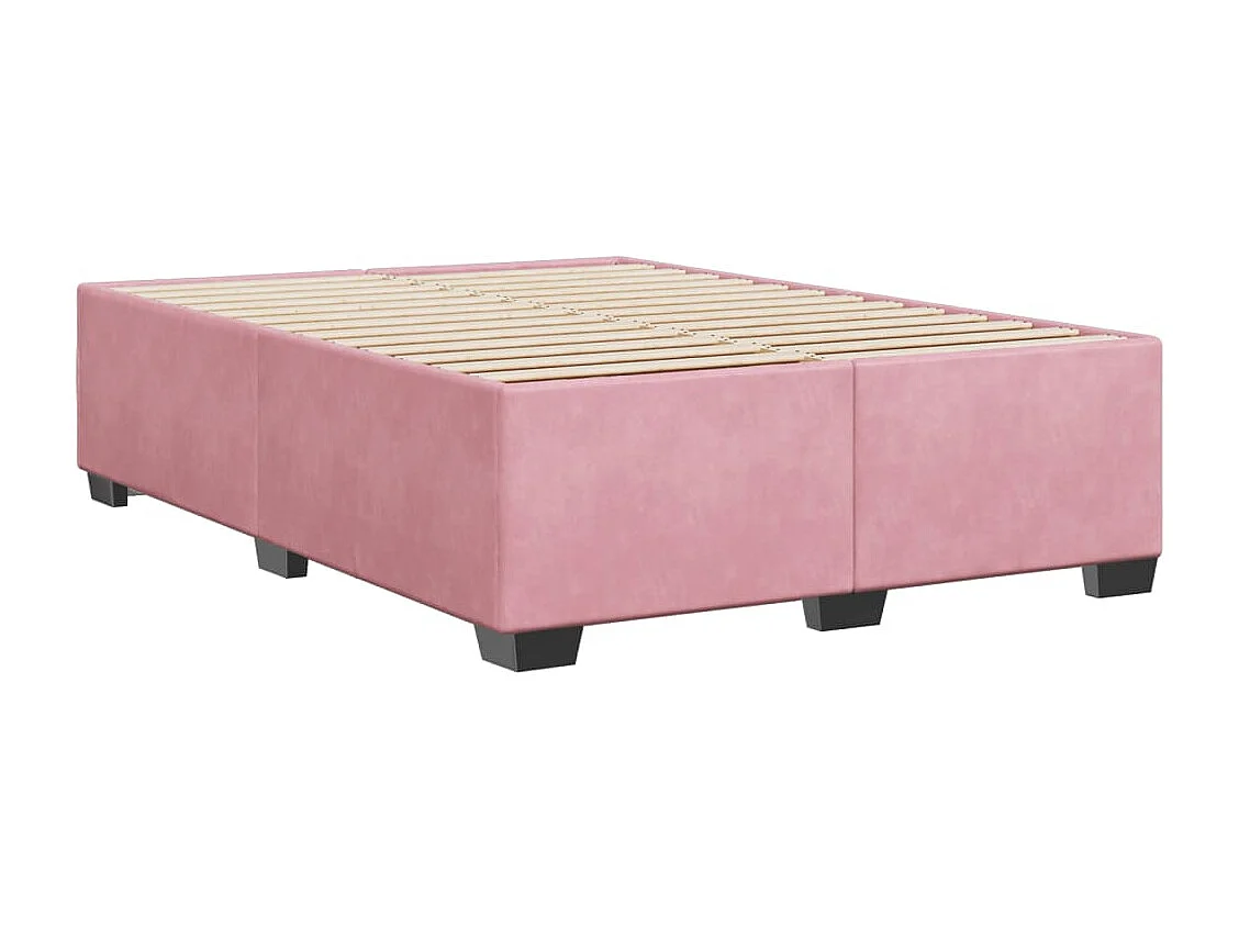 Bedframe fluweel roze 140x200 cm