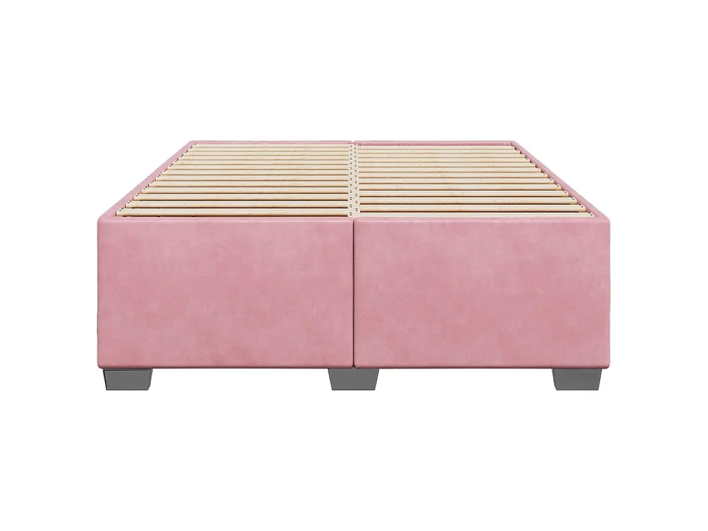 Cadre de lit sans matelas rose 140x200 cm velours