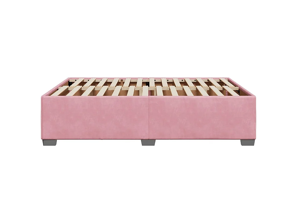Cadre de lit sans matelas rose 140x200 cm velours