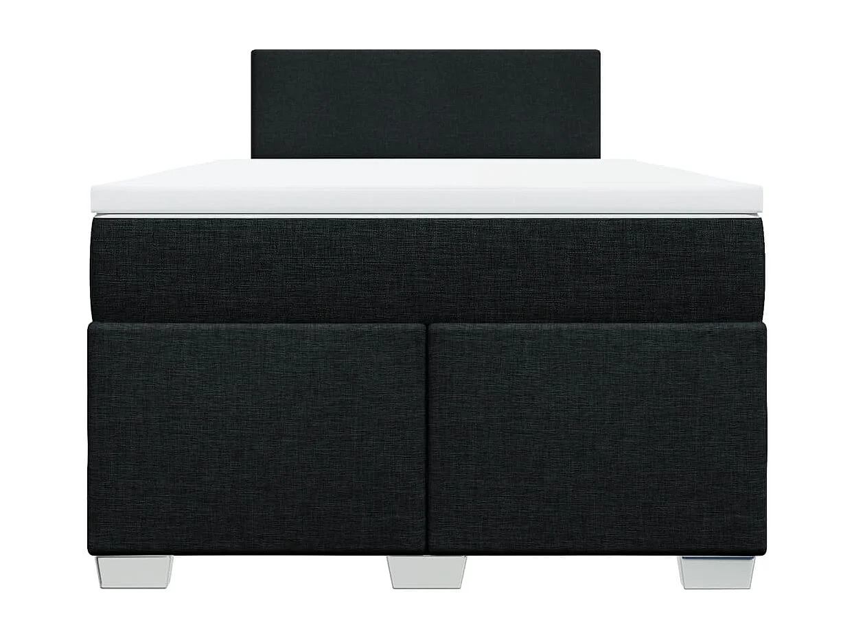 Giroletto a Molle con Materasso Nero 120x190 cm in Tessuto